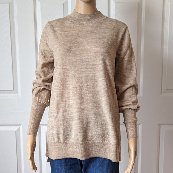 Badgley Mischka 100% Merino Wool Crew Neck Knit Sweater Size L - Picture 1 of 11